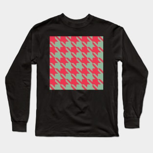 Orchard Houndstooth - Red and Green Long Sleeve T-Shirt